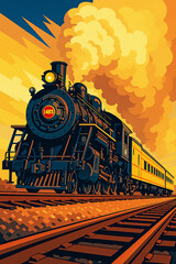 Power on the Rails: Classic Steam Locomotive in Motion