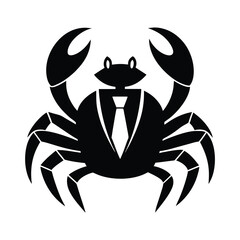 Business Crab Silhouette Wearing a Tie Illustration