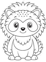 European Hedgehog Coloring Page Cute Animal Illustration For Kids