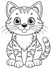 European Wild Cat Coloring Page Cartoon Feline Animal Design For Kids