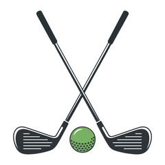  Crossed Golf Clubs with Ball — Sports, Leisure, and Golf Game Symbol