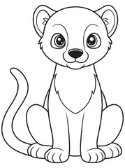 Fossa Cub Cartoon Coloring Page Printable Wildlife Drawing For Kids