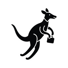 Kangaroo with Briefcase Business Animal Icon
