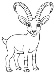 Goat Cartoon Coloring Page Fun Animal Art For Kids