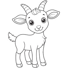Kid Goat Line Drawing Coloring Page For Kids And Activities