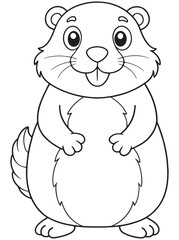 Gopher Coloring Page Printable Cartoon Animal Illustration For Kids