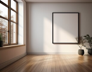 floating frame mockup, Scandinavian style, psd smart object, Etsy printable art  