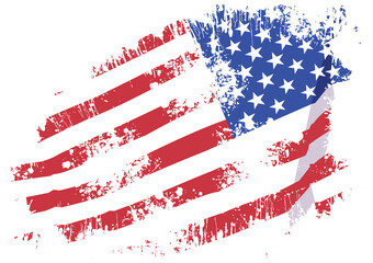 Grunge USA flag.American flag with grunge texture.Vector template Design USA