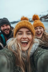 Making crazy memories together, friends laughing and having fun during an exciting adventure, capturing moments of joy and spontaneity, Generative AI