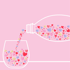 Red and white folded paper hearts isolated on red valentines day background vector