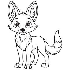 Jackal Cartoon Coloring Page Fun Animal Drawing For Kids Activities