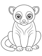 Kinkajou Coloring Page Cute Animal Illustration For Kids