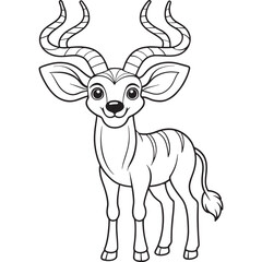 Kudu Antelope Coloring Page Fun Animal Drawing For Kids