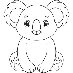 Koala Bear Coloring Page Printable Cartoon Animal Art