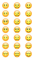 Smiling face of vector on a white background