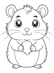 Cute Lemming Coloring Page Pet Animal Drawing For Kids