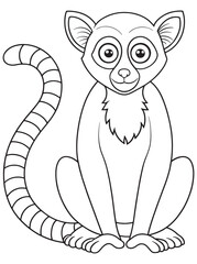 Lemur Coloring Page Printable Animal Drawing For Kids