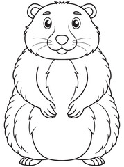 Marmot Coloring Page Printable Cute Animal Drawing For Kids