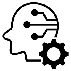 Artificial Intelligence outline mixed icon