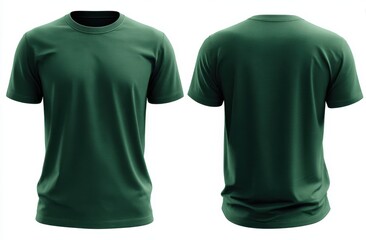 Green T-shirt front and back views