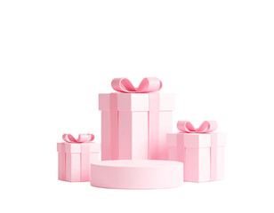 Colorful pink gift boxes for special occasions