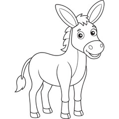 Mule Cartoon Outline Perfect For Coloring Pages And Kids Activities