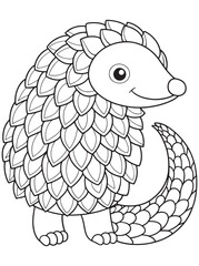 Pangolin Coloring Page Printable Adorable Animal Illustration For Kids