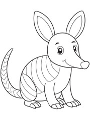 Aardvark Coloring Page Adorable Wildlife Illustration For Kids