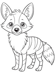 Striped Aardwolf Coloring Page Fun Animal Illustration For Kids