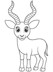 Addax Cartoon Coloring Page Adorable Wildlife Design For Kids