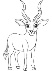 Cute Addax Coloring Page Printable Animal Illustration For Children