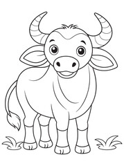 Water Buffalo Coloring Page Cute African Animal Art For Kids