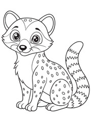 Wildlife Civet Cartoon Coloring Page For Kids Fun Animal Drawing