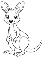 Agile Wallaby Coloring Page Printable Cute Australian Animal Illustration