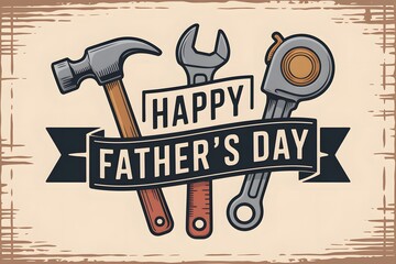 Happy fathers day tools design illustration