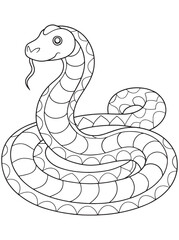 Anaconda Coloring Page Cute Reptile Illustration For Children