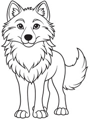 Arctic Wolf Line Art Printable Coloring Page Fun For Children