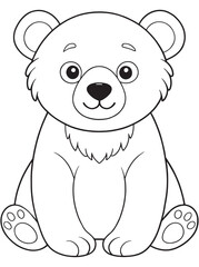 Asiatic Black Bear Coloring Page Cute Animal For Kids