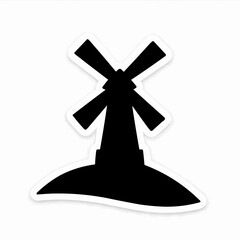 Fototapeta premium Vector illustration of a wind turbine icon or windmill symbol in the wind for renewable energy design