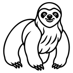 Sloth icon line art vector perfect for stickers t shirts posters and digital prints on transparent background