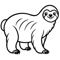 Sloth icon line art vector perfect for stickers t shirts posters and digital prints on transparent background