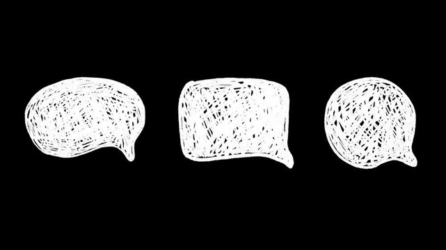 Speech bubble animation created with pencil texture showcases unique designs for creative projects and visual storytelling.