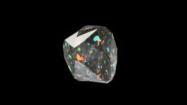 Colorful opal gemstone with unique reflections on a black background  