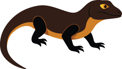 Close Up of Monitor Lizard Crawling Slowly.