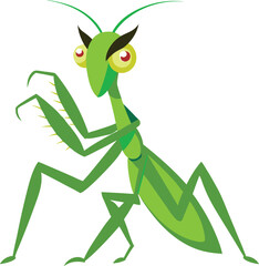 Close-Up Of Praying Mantis Ready To Attack.