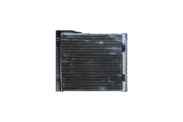 Cooler evaporator worn, A closeup of a car air conditioning condenser or evaporator, a key...