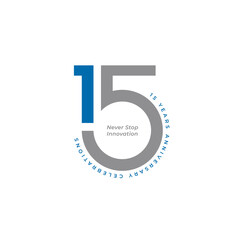 15 years anniversary celebrations logo design template