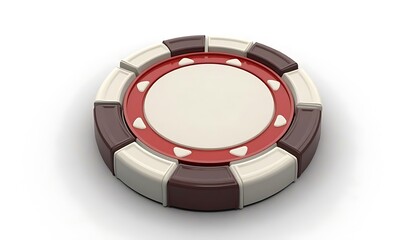 Casino Chip Red Brown Beige Gambling