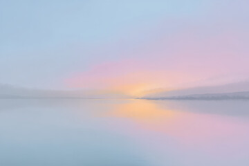 Obraz premium serene and calming scene depicting impact of colors on mental health
