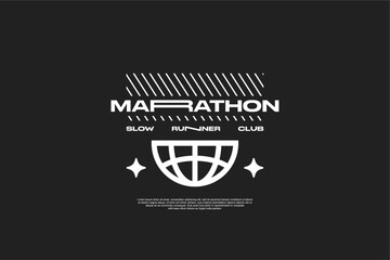 Obraz premium Active Running Lifestyle Club T-shirt Design Modern Sport Vector